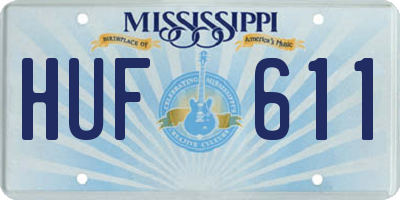 MS license plate HUF611