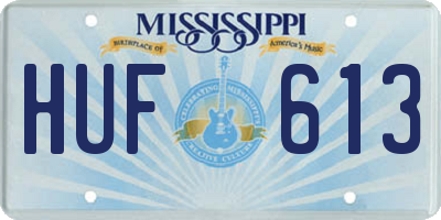 MS license plate HUF613