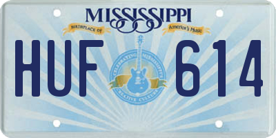 MS license plate HUF614