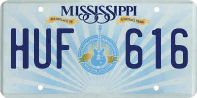 MS license plate HUF616