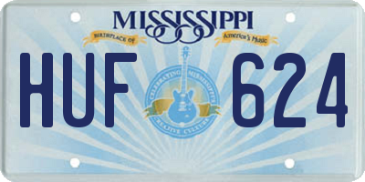 MS license plate HUF624
