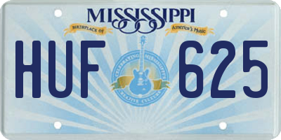 MS license plate HUF625