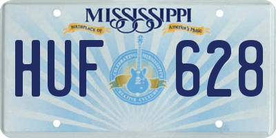 MS license plate HUF628
