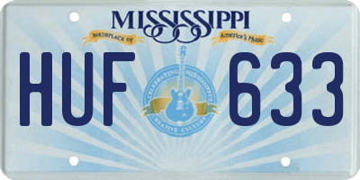 MS license plate HUF633