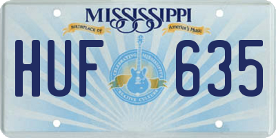 MS license plate HUF635