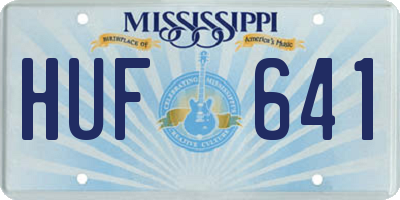 MS license plate HUF641