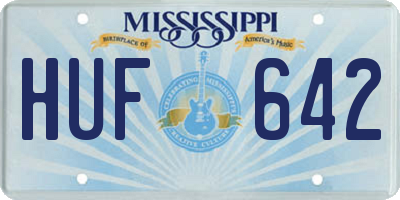 MS license plate HUF642
