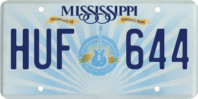 MS license plate HUF644