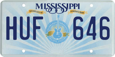 MS license plate HUF646
