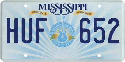 MS license plate HUF652