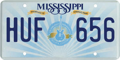 MS license plate HUF656