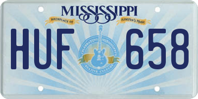 MS license plate HUF658
