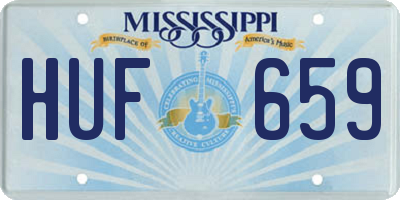 MS license plate HUF659