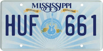 MS license plate HUF661