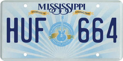 MS license plate HUF664