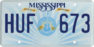 MS license plate HUF673