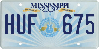 MS license plate HUF675