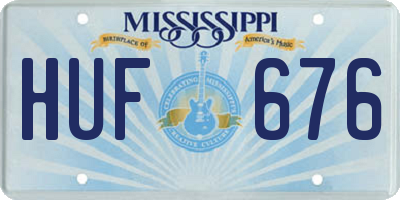 MS license plate HUF676