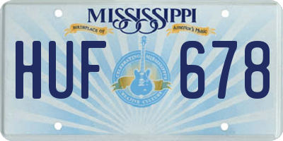 MS license plate HUF678