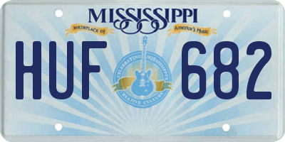 MS license plate HUF682