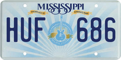 MS license plate HUF686