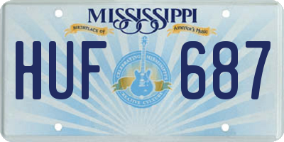MS license plate HUF687