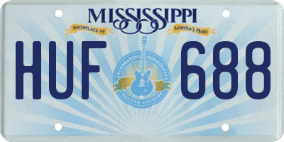 MS license plate HUF688