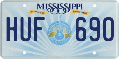 MS license plate HUF690