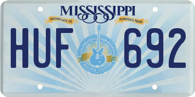 MS license plate HUF692