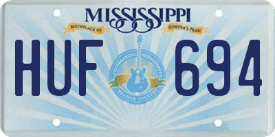 MS license plate HUF694