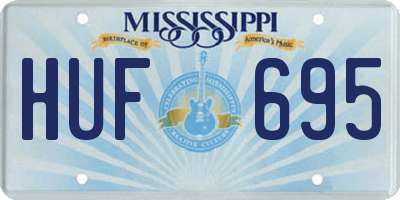 MS license plate HUF695