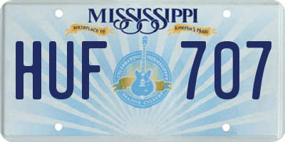 MS license plate HUF707