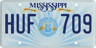 MS license plate HUF709