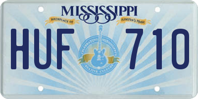 MS license plate HUF710