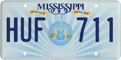 MS license plate HUF711