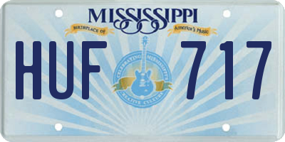 MS license plate HUF717