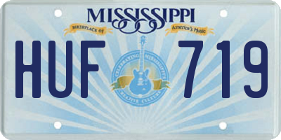 MS license plate HUF719