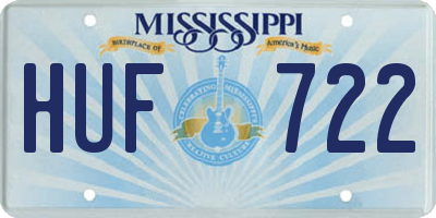 MS license plate HUF722