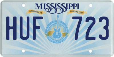 MS license plate HUF723
