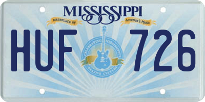 MS license plate HUF726