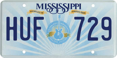 MS license plate HUF729