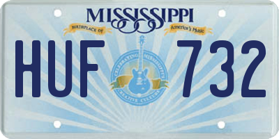 MS license plate HUF732