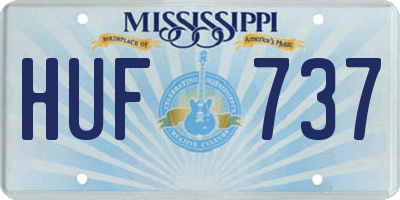 MS license plate HUF737