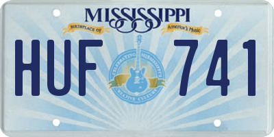 MS license plate HUF741