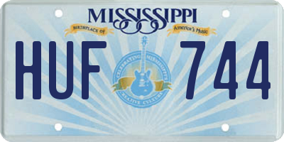 MS license plate HUF744
