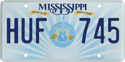 MS license plate HUF745