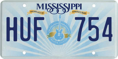 MS license plate HUF754