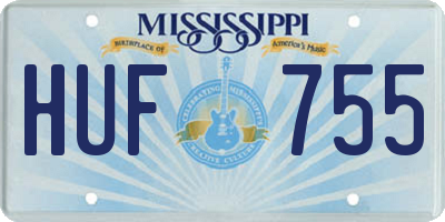 MS license plate HUF755