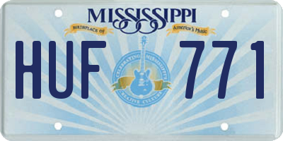 MS license plate HUF771