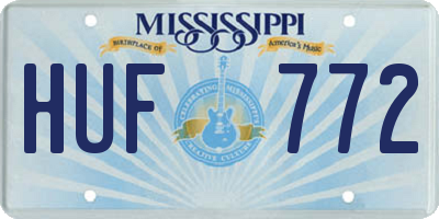 MS license plate HUF772
